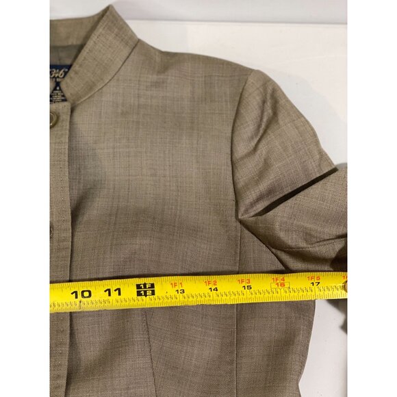 Brooks Brothers Womens Wool Blazer Size 4 Tan Button-Front - Picture 13 of 16